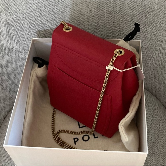 Polene Numéro Un Mini Leather Red Shoulder Crossbody Bag - Picture 5 of 7